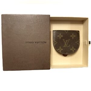 LOUIS VUITTON Monogram Porte Monnaie Cuvette Coin Case with LV Box!